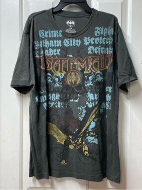 Batman Graphic Men’s Shirt - Black with Gold & Blue